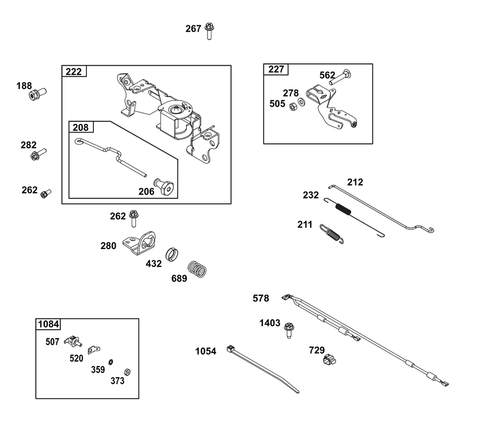 Controls Group Diagram and Parts List for 359447-0119-E1  Briggs and Stratton Engine